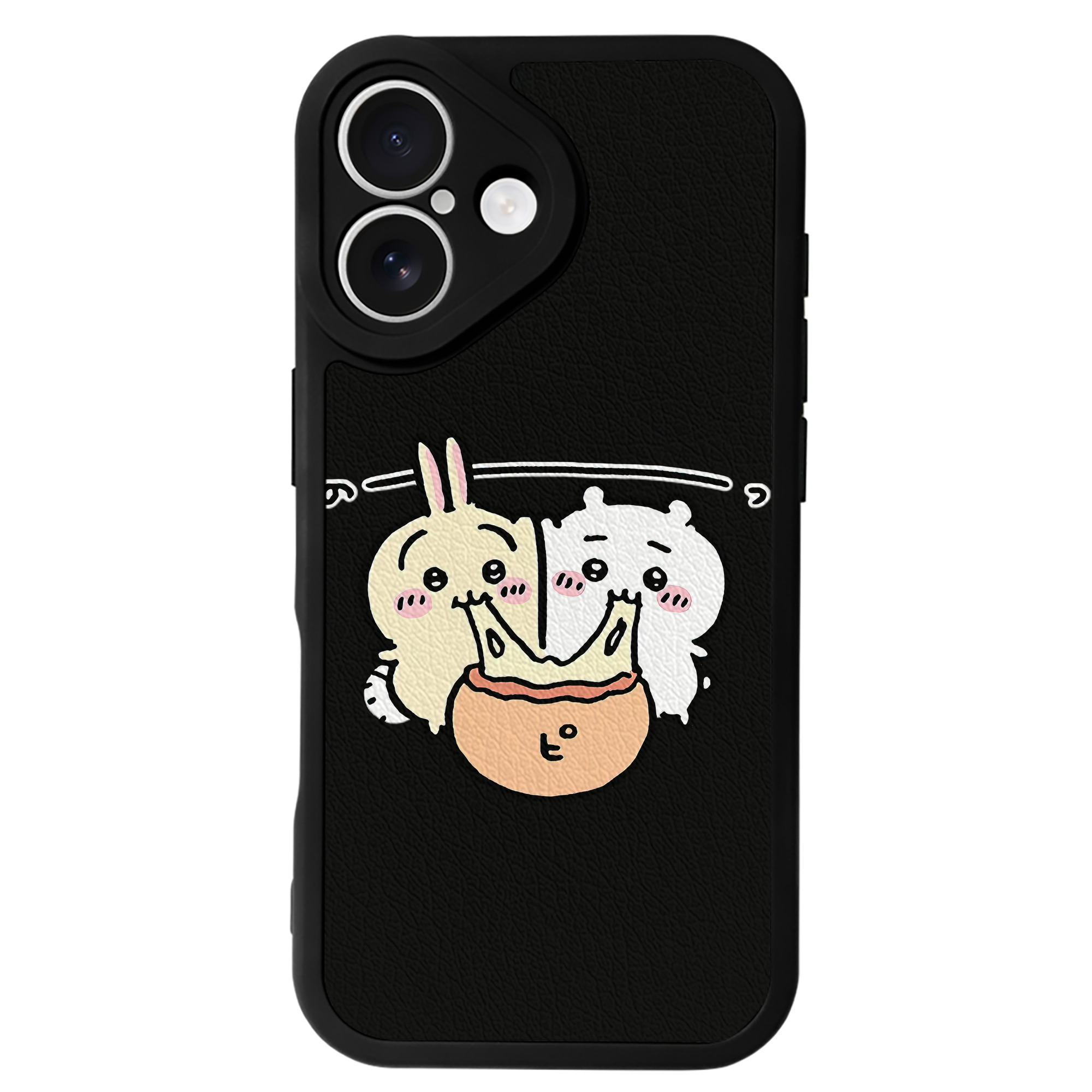 （画像用） ちいかわ うさぎ Chii-kawa usagi 【iPhone 16シリーズ対応】シリコンスマホケース（レザー調） 材質：シリコン